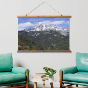 Mount Rainier Schitterend Valleilandschap Hangend Wandkleed