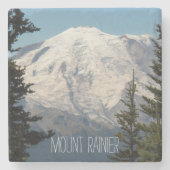 Mount Rainier Snowy Peak Stenen Onderzetter (Voorkant)