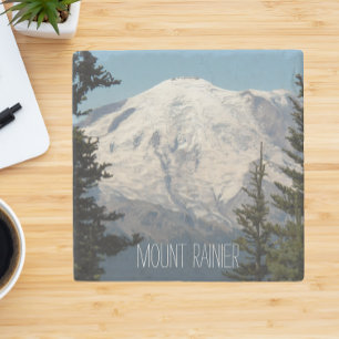 Mount Rainier Snowy Peak Stenen Onderzetter