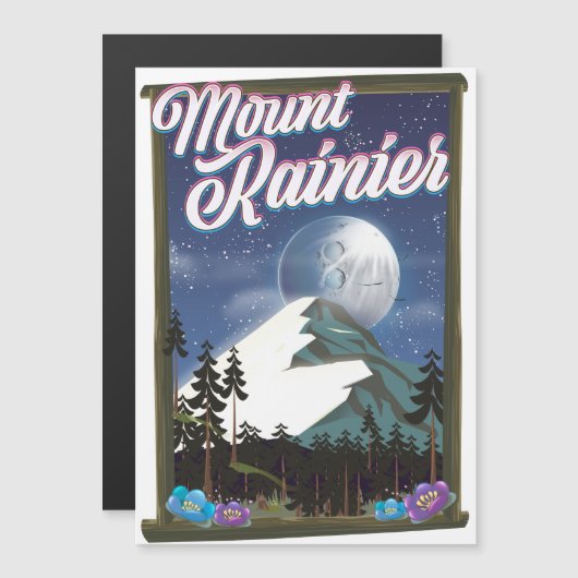 Mount Rainier vakantieposter. (Voorkant / Achterkant)