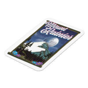 Mount Rainier vakantieposter. Magneet