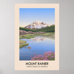 Mount Rainier VS Reisposter Poster