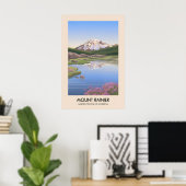 Mount Rainier VS Reisposter Poster (Thuiskantoor)