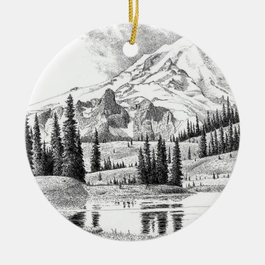 Mount Rainier, Washington Keramisch Ornament (Voorkant)