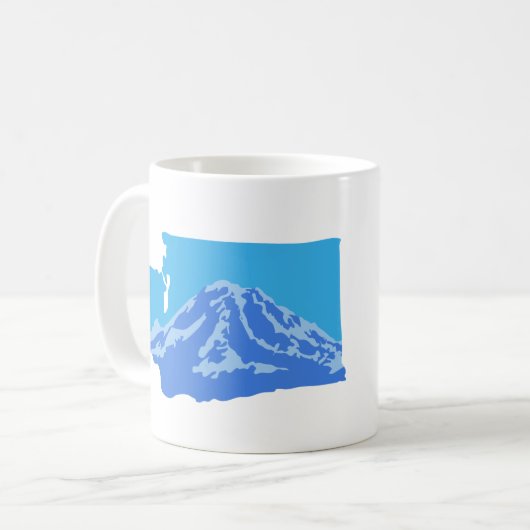 Mount Rainier Washington Mug - version couleur (Devant gauche)