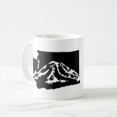 Mount Rainier Washington Mug - version noire (Devant gauche)
