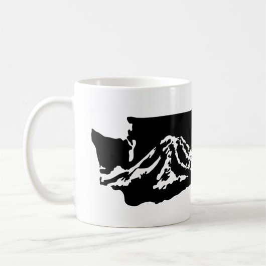 Mount Rainier Washington Mug - version noire (Gauche)