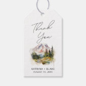 Mount Rainier Washington Waterverf bruiloft Cadeaulabel (Voorkant)