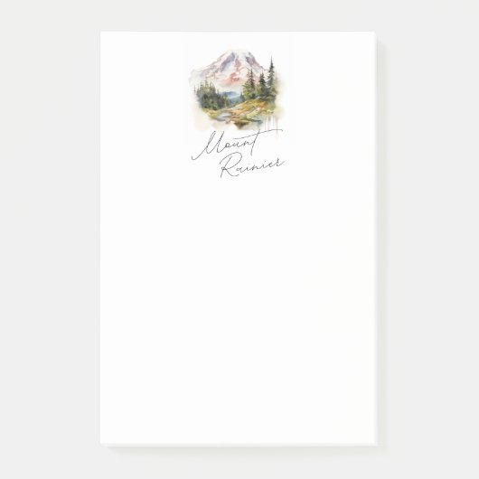 Mount Rainier Waterverf landschap Post-it® Notes (Voorkant)