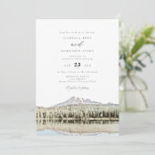 MOUNT RAINIER Waterverf Mountain Wedding Kaart (Staand voorkant)