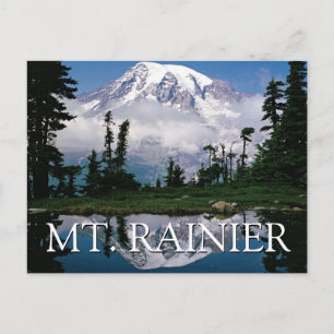 Mount Rainier Weergave in een bergvijver Briefkaart