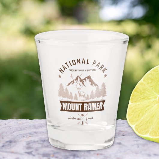Mount Rainier Wilderness Deer Design Shot Glas