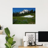 Mount Rainier, Wildflower en Snow Poster (Thuiskantoor)