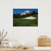 Mount Rainier, Wildflower en Snow Poster (Keuken)