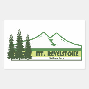 Mount Revelstoke National Park Groene Strepen Rechthoekige Sticker