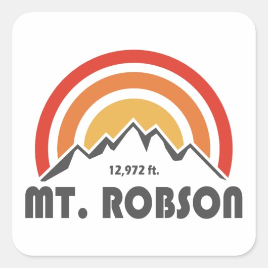 Mount Robson Vierkante Sticker (Voorkant)