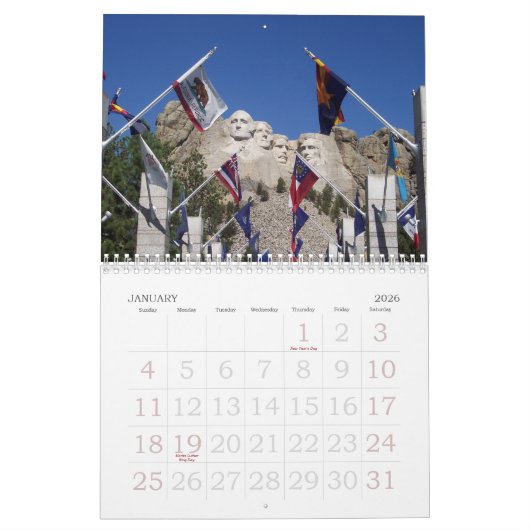 Mount Rushmore - Calendrier 2020 (Jan 2026)