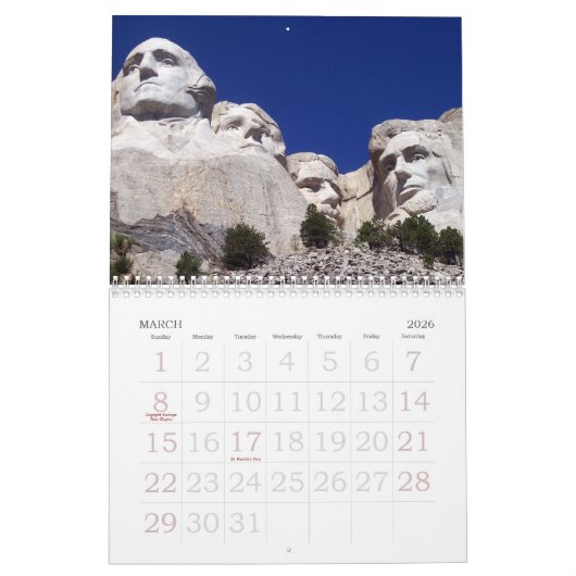 Mount Rushmore - Calendrier 2020 (Mar 2026)