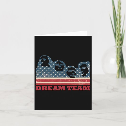 Mount Rushmore Dream Team Patriottische Vlag Ameri Kaart (Voorkant)