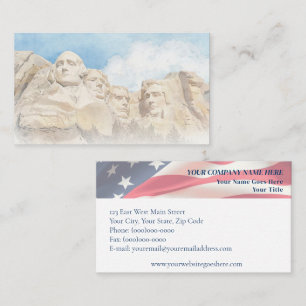 Mount Rushmore en de Amerikaanse vlag patriottisch Visitekaartje