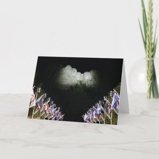 Mount Rushmore Memorial - avondverlichting - Kaart (Voorkant)