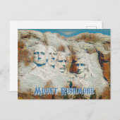 Mount Rushmore National Memorial gestileerd Briefkaart (Voorkant / Achterkant)