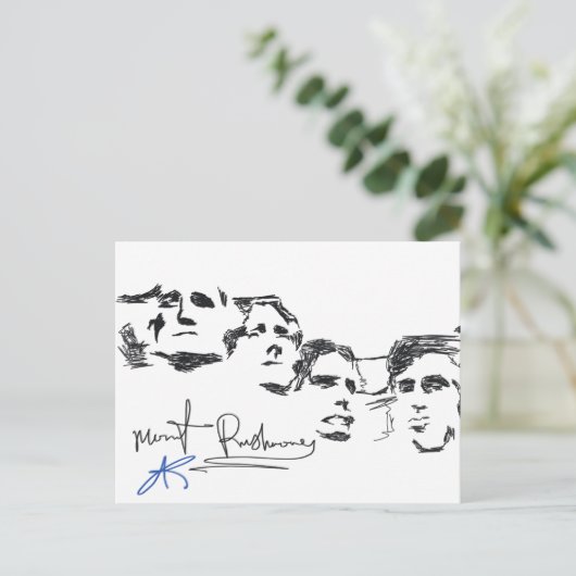 Mount Rushmore National Memorial Lijntekening Briefkaart (Staand voorkant)