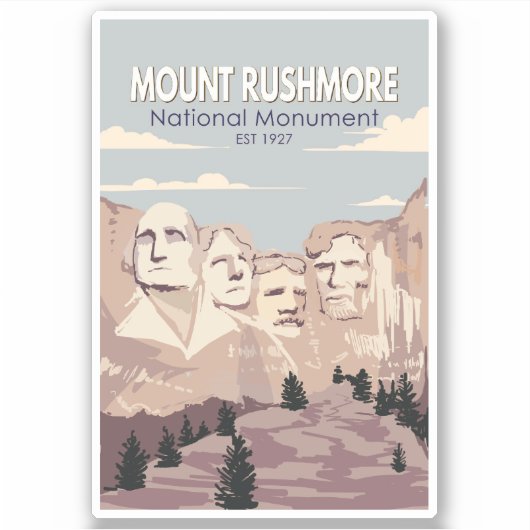 Mount Rushmore National Monument South Dakota Sticker (Voorkant)