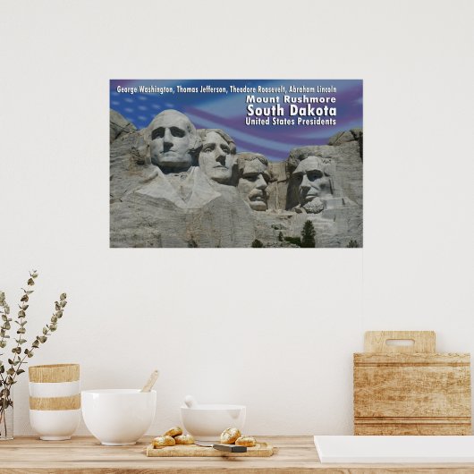 MOUNT RUSHMORE PRÉSIDENTS POSTER SOUVENIR (Cuisine)