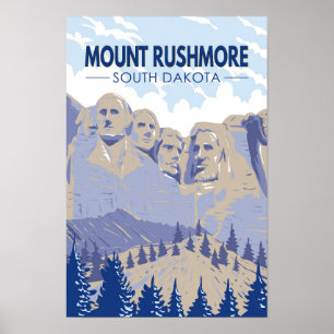 Mount Rushmore South Dakota Reis Kunst Vintage Poster