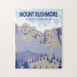 Mount Rushmore South Dakota Travel Art Vintage Legpuzzel