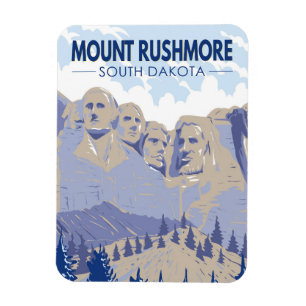 Mount Rushmore South Dakota Travel Art Vintage Magneet