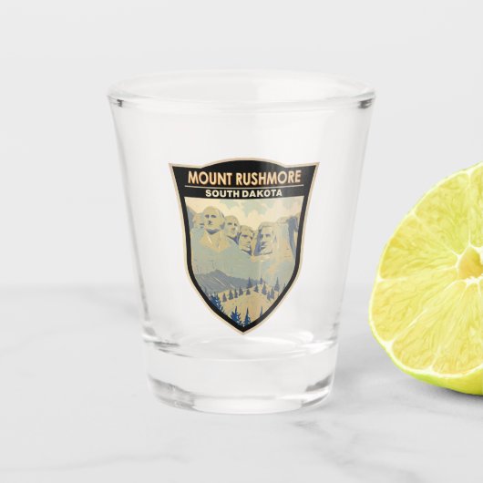 Mount Rushmore South Dakota Travel Art Vintage Shot Glas (Voorkant)