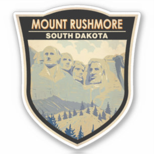Mount Rushmore South Dakota Travel Art Vintage Sticker