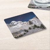 Mount Rushmore Timelapse Sky Vierkante Kartonnen Onderzetter (Schuin)