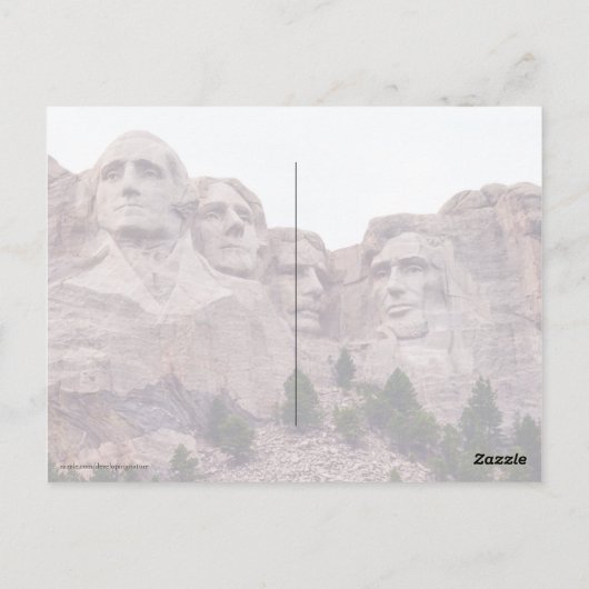 Mount Rushmore's Vier Briefkaart (Achterkant)