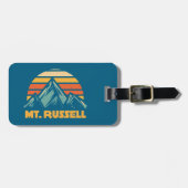 Mount Russell California Retro Turquoise Bagagelabel (Voorkant horizontaal)