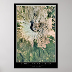 Mount Saint Helens National Monument Satellite Map Poster