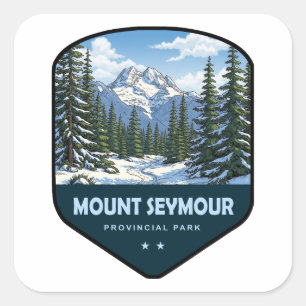 Mount Seymour Provincial Park Schild Vierkante Sticker