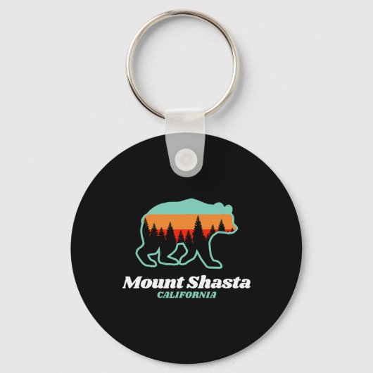 Mount Shasta California Skiing Snowboarding Bear Sleutelhanger (Voorkant)