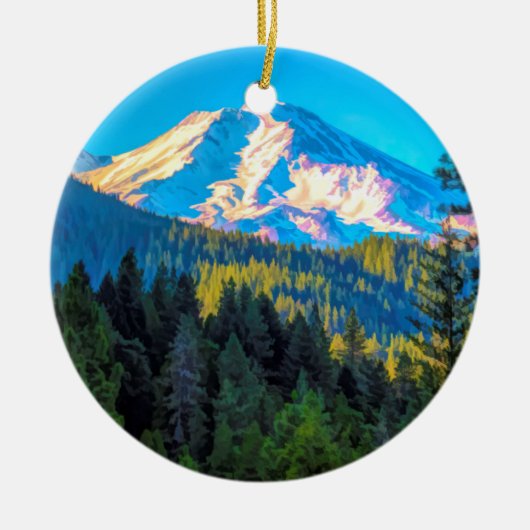MOUNT SHASTA KERAMISCH ORNAMENT (Voorkant)