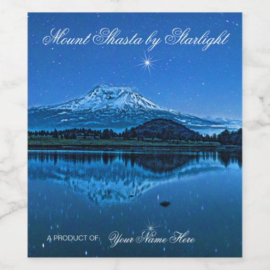MOUNT SHASTA PER STARLIGHT WIJN ETIKET (Enkel label)