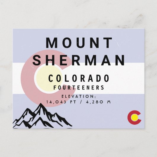 Mount Sherman Colorado 14ers Mountain Briefkaart (Voorkant)