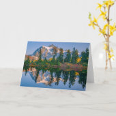 Mount Shuksan weerspiegeld in Reflection Lake Kaart (Gele Bloem)