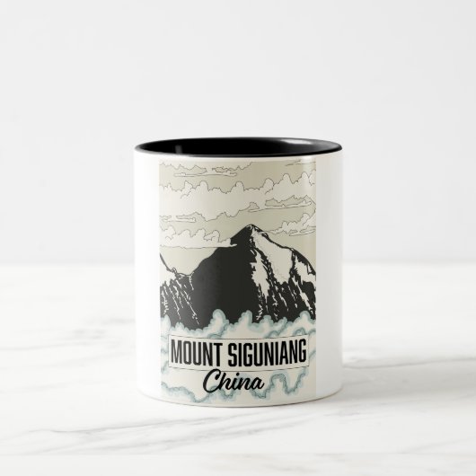Mount Siguniang China Tweekleurige Koffiemok (Center)