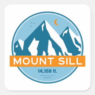 Mount Sill California sterren Maan Vierkante Sticker