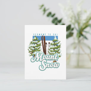 Mount Snow Vermont Ski logo. Briefkaart