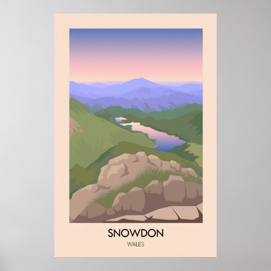 Mount Snowdon Moderne Reisposter Poster (Voorkant)