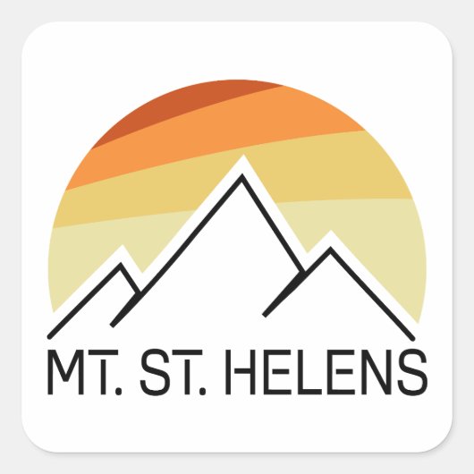 Mount St. Helens Washington Retro Vierkante Sticker (Voorkant)