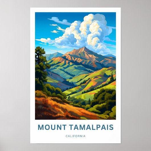 Mount Tamalpais California Travel Print (Voorkant)